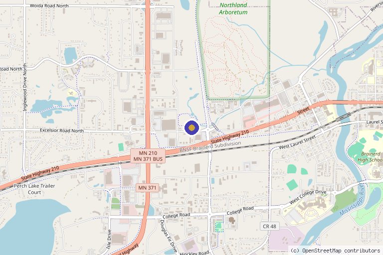 Map showing the location of Minnesota Regenerative Institute in Baxter, MN