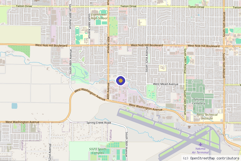 Map showing the location of Integrative Dermatology in Yakima, WA