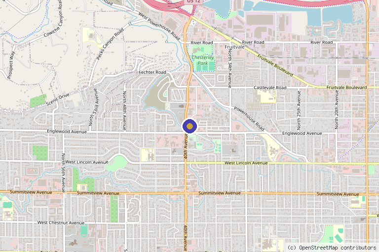 Map showing the location of PNW Optimal Health in Yakima, WA