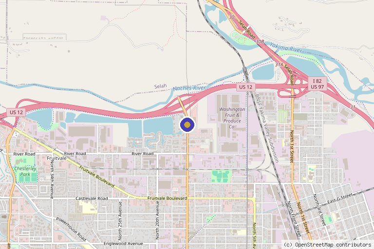 Map showing the location of MultiCare Physical Medicine & Rehabilitation – Lake Aspen in Yakima, WA