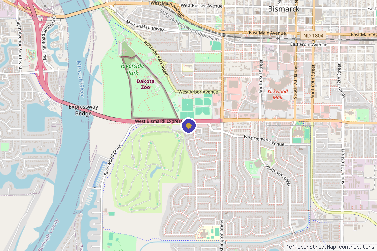 Map showing the location of HB Beauty in Bismarck, ND