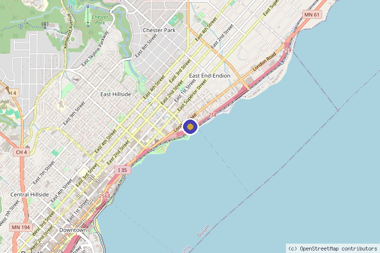 Map showing the location of Dr. Christopher Davies in Duluth, MN