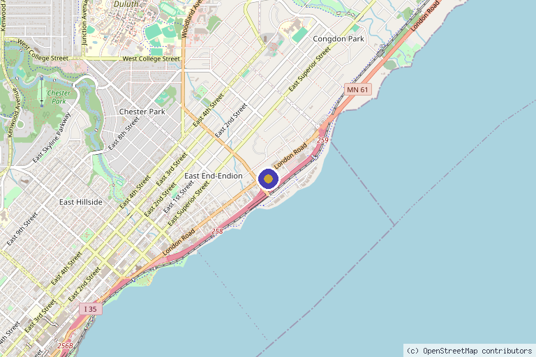 Map showing the location of Northland Anesthesia Associates in Duluth, MN