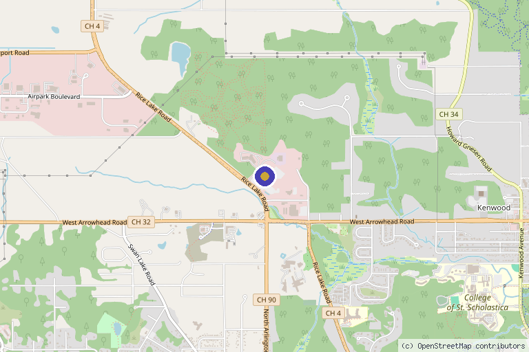 Map showing the location of Dermatology Duluth in Duluth, MN