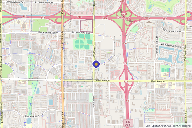 Map showing the location of Regenerative Orthopedix in Sioux Falls, SD