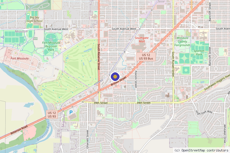Map showing the location of FG Aesthetics and Medicine in Missoula, MT