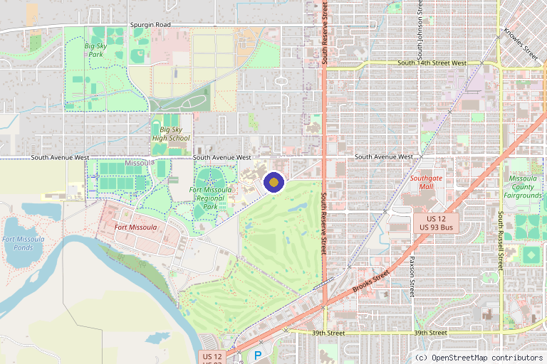 Map showing the location of Anderson Integrative Medicine in Missoula, MT