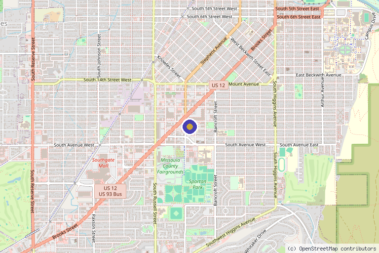 Map showing the location of Bespoke Aesthetics and Wellness in Missoula, MT