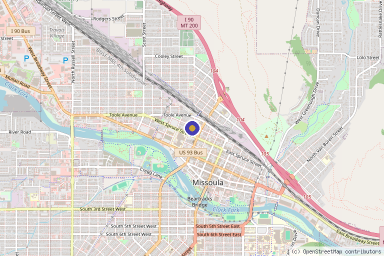Map showing the location of Body Sculpt of Missoula in Missoula, MT