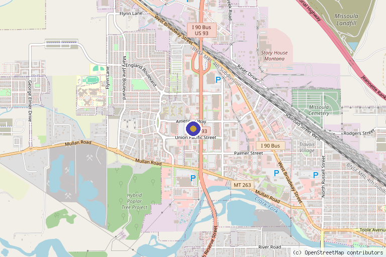 Map showing the location of Costcare Aesthetics in Missoula, MT