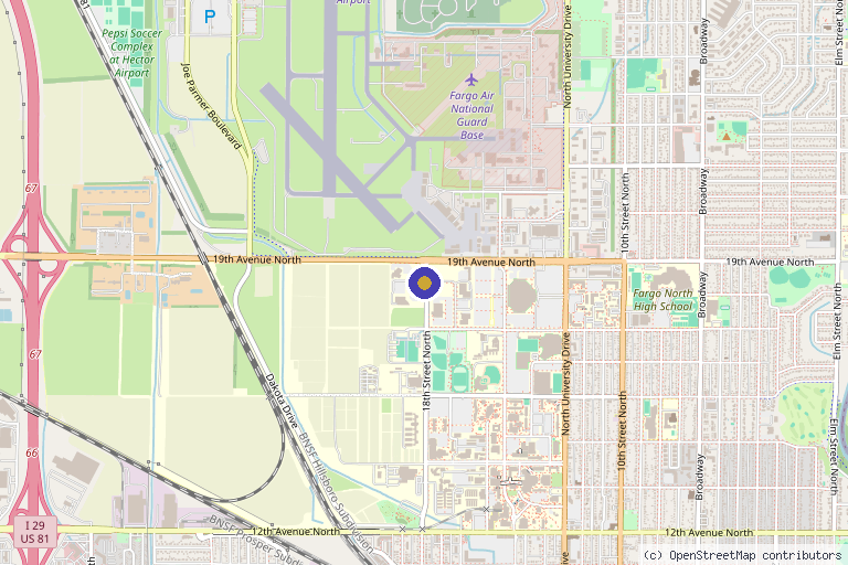 Map showing the location of Genovac Antibody Discovery in Fargo, ND