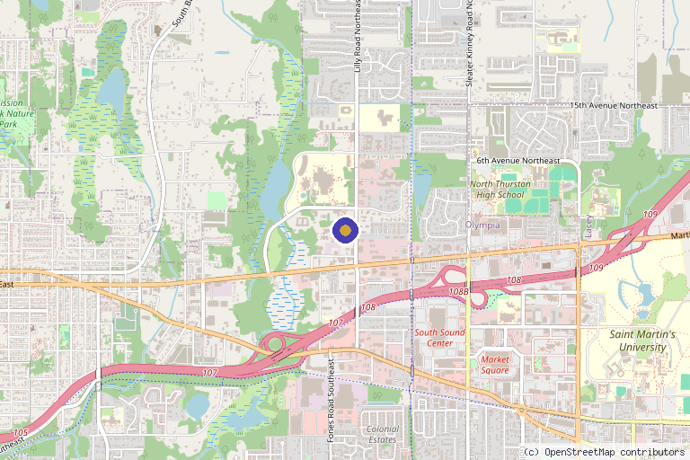 Map showing the location of Rejuvenate Wellness & Aesthetics in Olympia, WA
