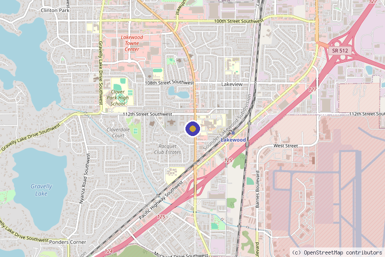 Map showing the location of The Women's Clinic & MedSpa in Lakewood, WA