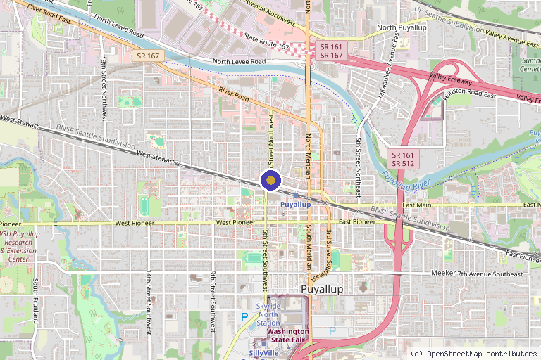 Map showing the location of Peak Performance & Prevention in Tacoma, WA