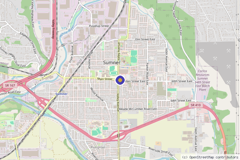 Map showing the location of Duality Aesthetic Collaboration in Sumner, WA