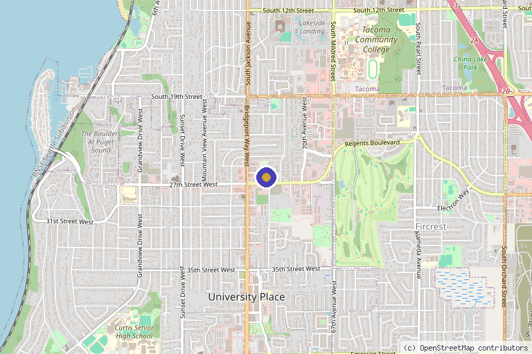 Map showing the location of LISSÈ Medical Aesthetics in University Place, WA