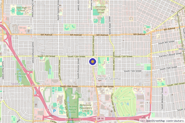 Map showing the location of Empowered Med Spa in Tacoma, WA