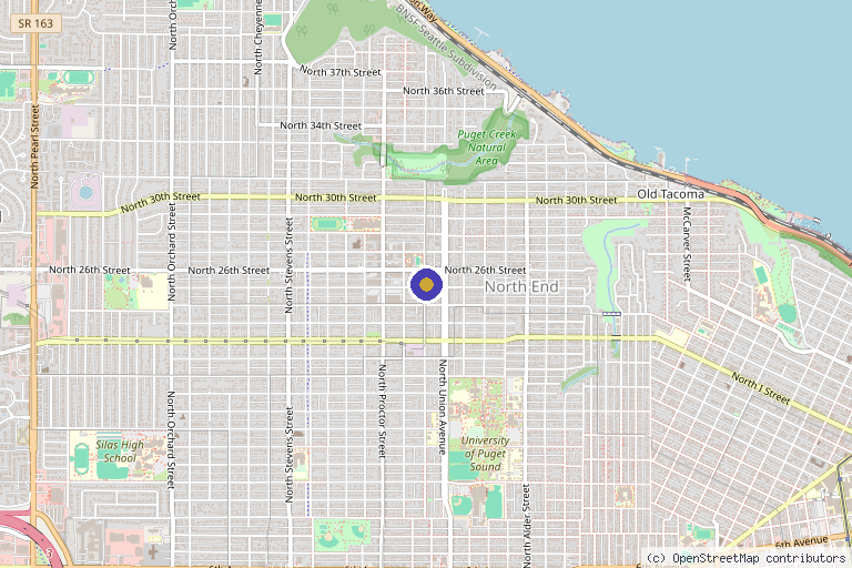 Map showing the location of North Tacoma Musculoskeletal & Regenerative Medicine in Tacoma, WA