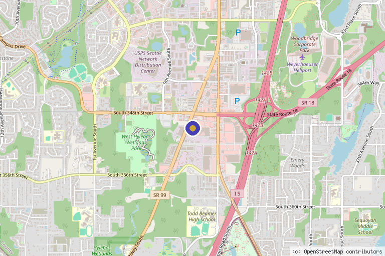 Map showing the location of B4 Regeneration in Federal Way, WA