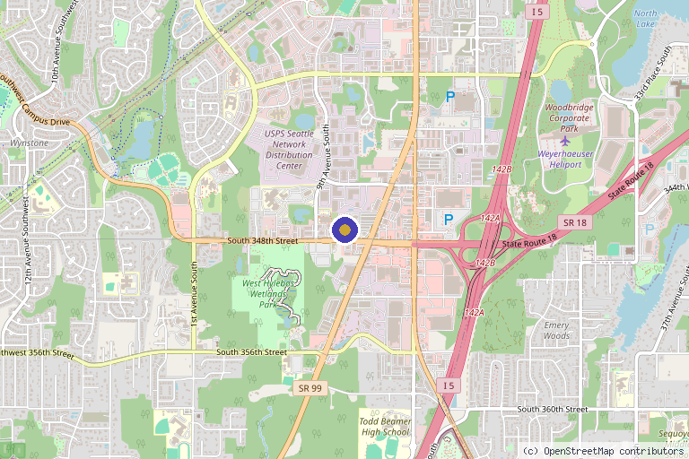 Map showing the location of Federal Way Laser Surgeons in Federal Way, WA