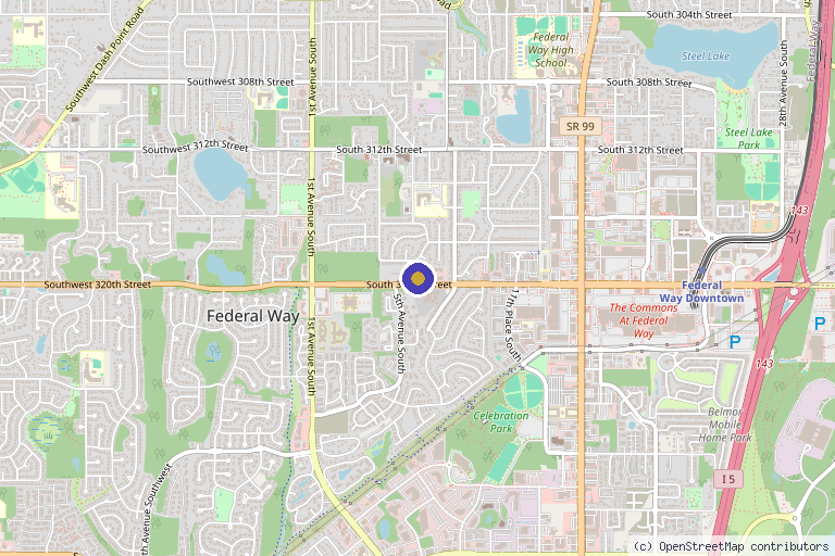 Map showing the location of Performance IV Hydration in Federal Way, WA
