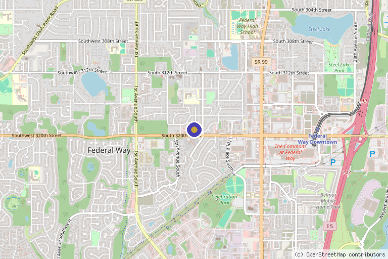 Map showing the location of Revive Low T Clinic in Federal Way, WA