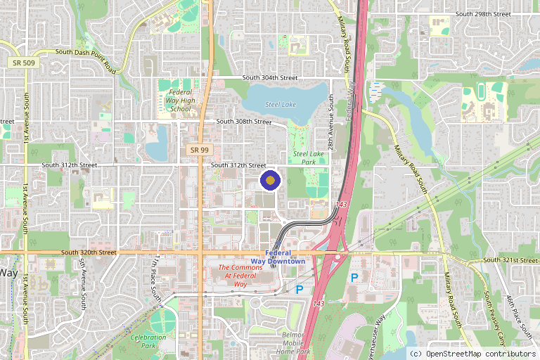 Map showing the location of LaVie Skinthetics MedSpa and Wellness in Federal Way, WA