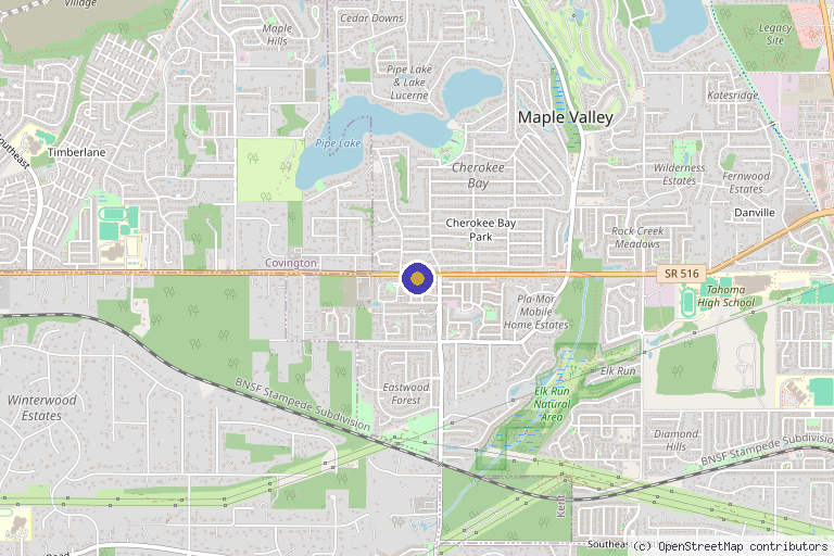 Map showing the location of Md Cote in Maple Valley, WA