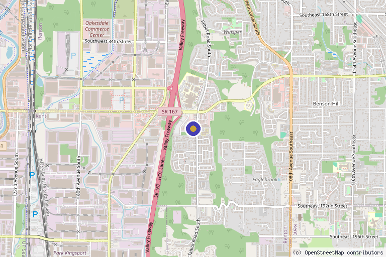 Map showing the location of Rhema Medical Center in Renton, WA