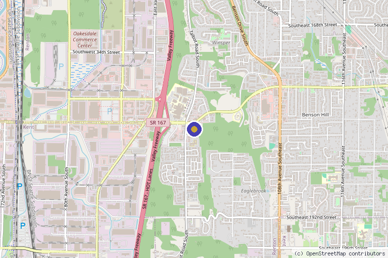 Map showing the location of Seattle Aesthetic Injector Med Spa in Renton, WA