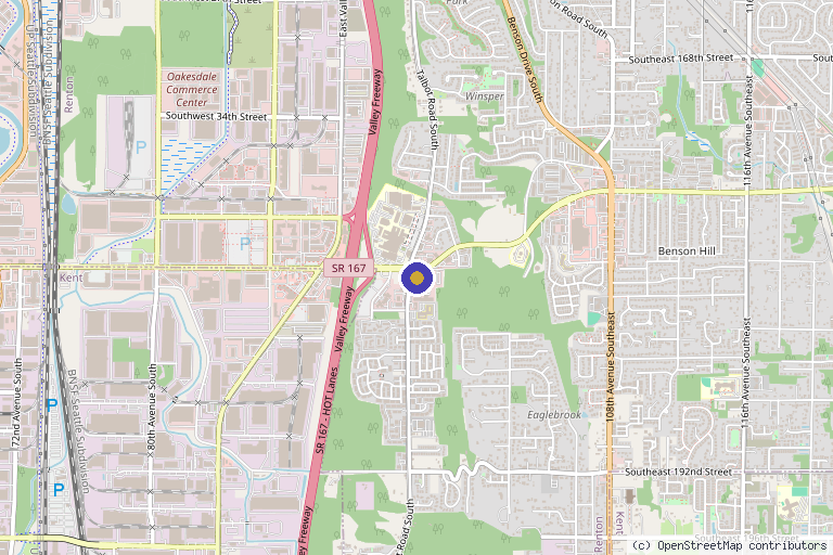 Map showing the location of UniClinic Renton in Renton, WA