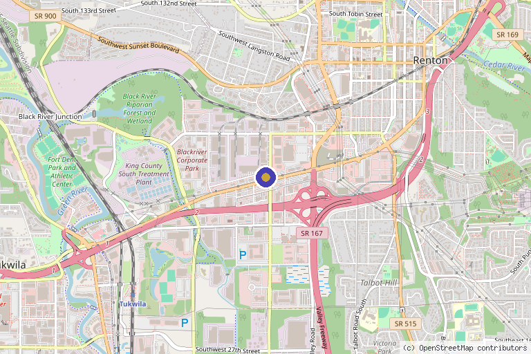 Map showing the location of Dr.Amber Nixon - Healing Peak Regenerative Medicine in Renton, WA