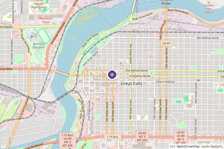 Map showing the location of Allure Aesthetics in Great Falls, MT