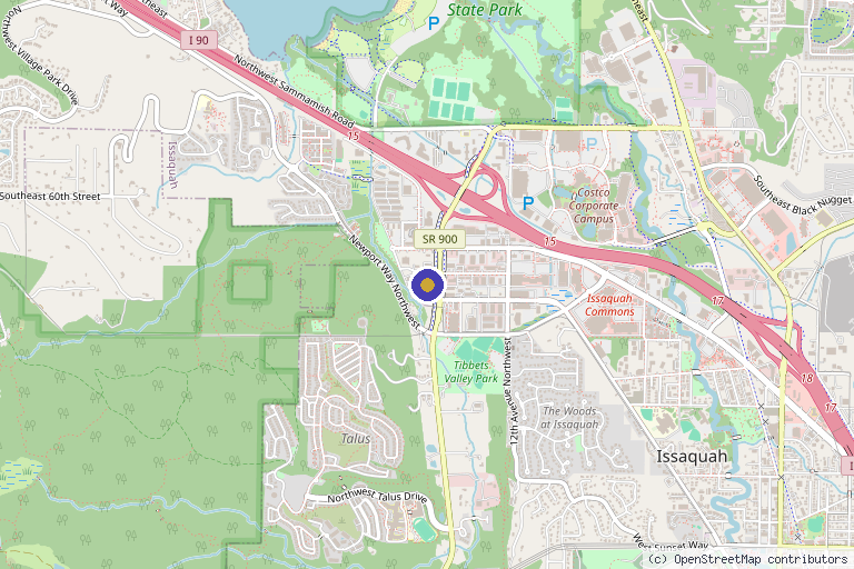 Map showing the location of TLJ Aesthetics MD in Issaquah, WA