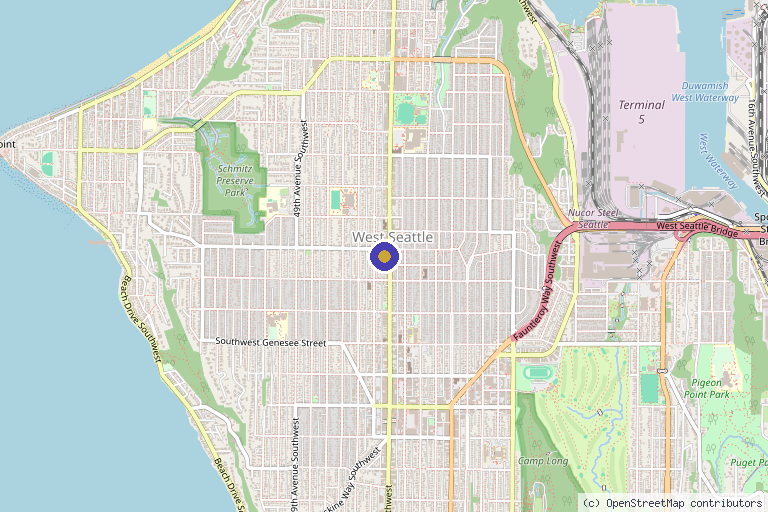 Map showing the location of Forever Young Aesthetics in Seattle, WA