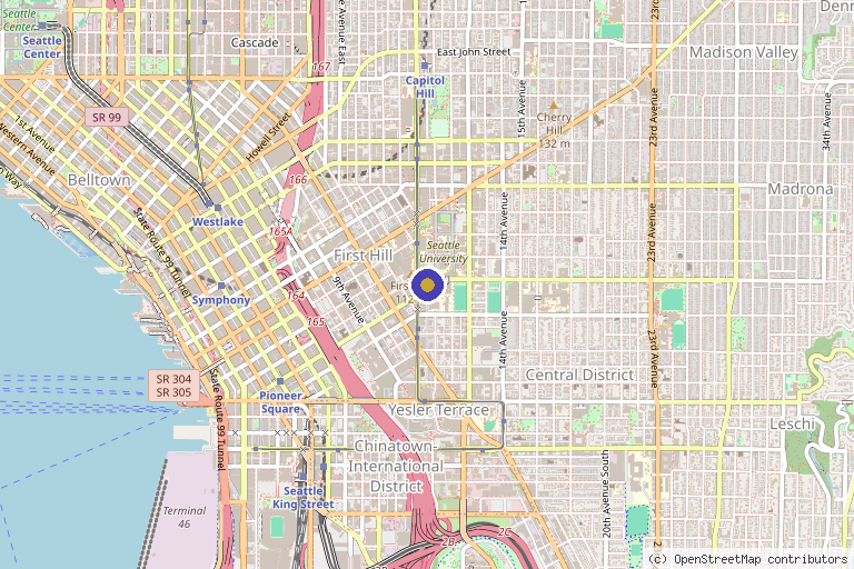 Map showing the location of PRP In Seattle in Seattle, WA
