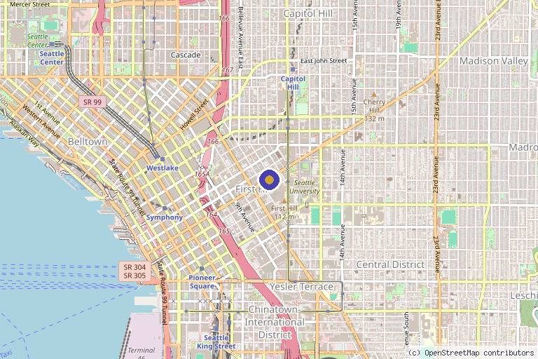 Map showing the location of Swedish Center for Blood Disorders and Cellular Therapy in Seattle, WA
