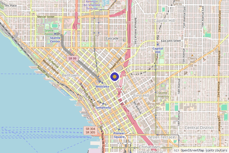 Map showing the location of Ortho Regenerative in Seattle, WA