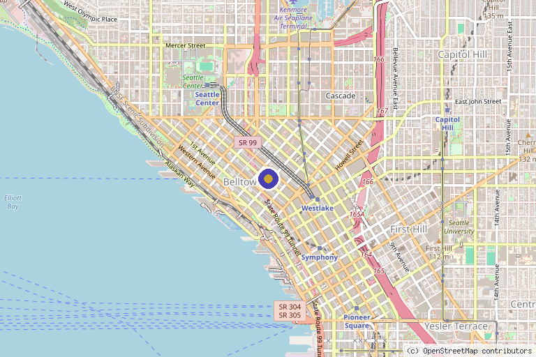 Map showing the location of Embodied Wellness in Seattle, WA