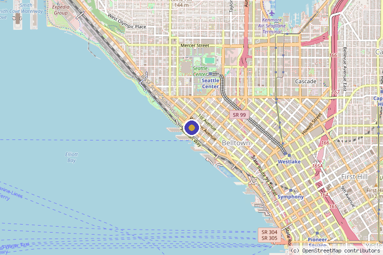 Map showing the location of Bellora Medical Aesthetics in Seattle, WA