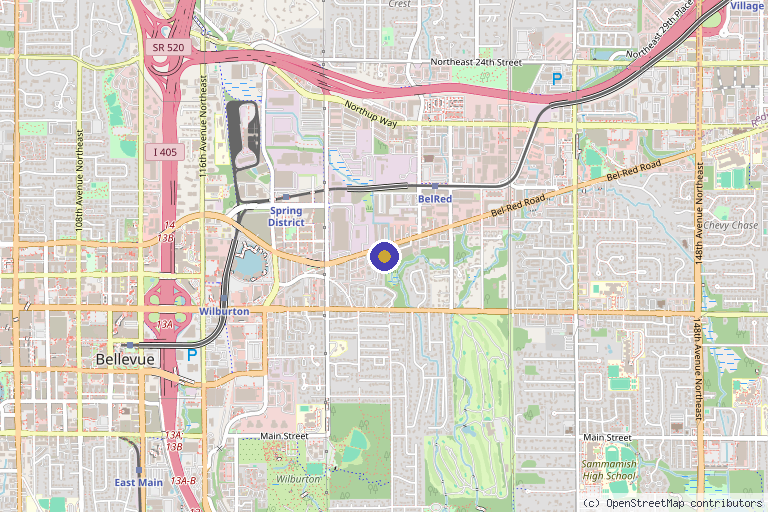 Map showing the location of Timeless Regenerative Medicine, PLLC in Bellevue, WA