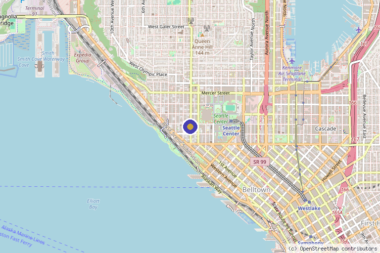 Map showing the location of Celsius in Seattle, WA