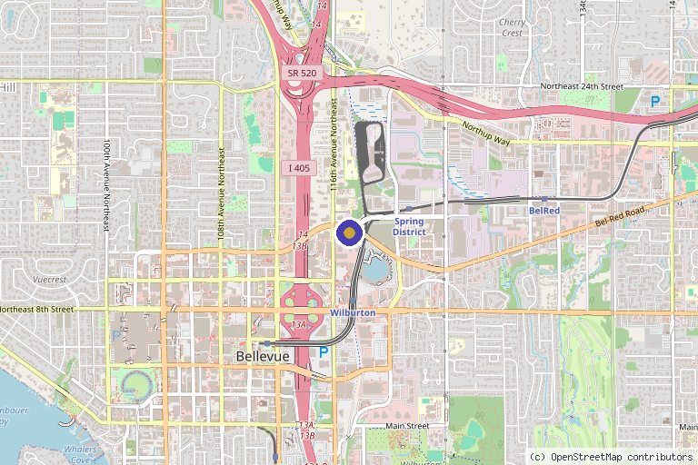 Map showing the location of Inner Vitality in Bellevue, WA