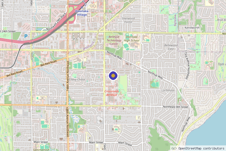 Map showing the location of Bellevue Anti-Aging Medical Clinic in Bellevue, WA