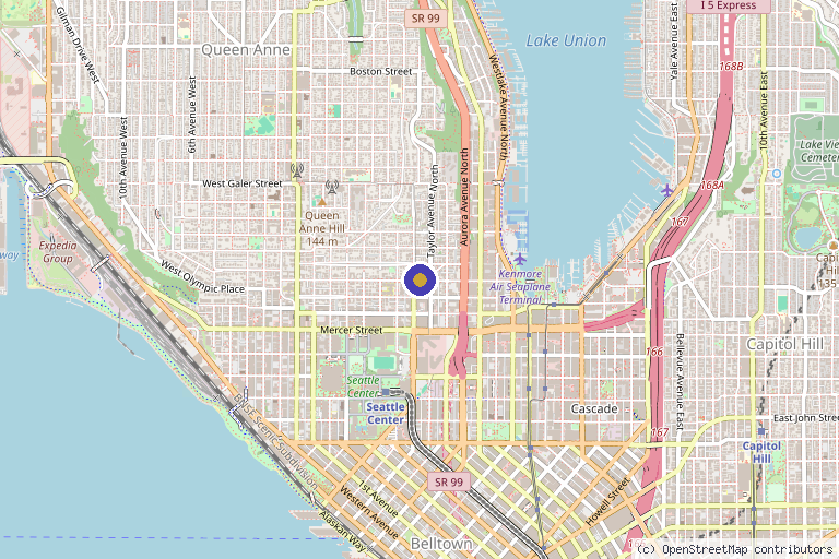 Map showing the location of RISE Regenerative Medicine in Seattle, WA