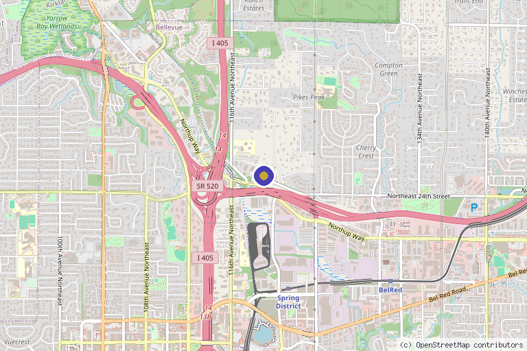 Map showing the location of Dr. Kate Kass Precision Medicine in Bellevue, WA
