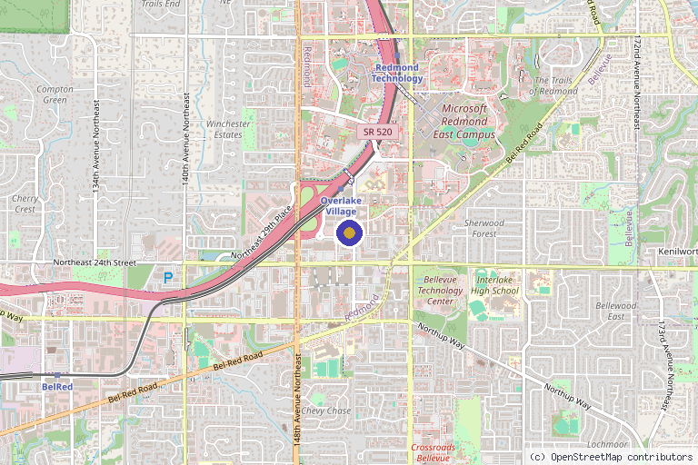 Map showing the location of Eastside Aesthetics by Lena in Redmond, WA