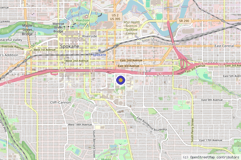 Map showing the location of Clinic 5C | Functional Medicine in Spokane, WA