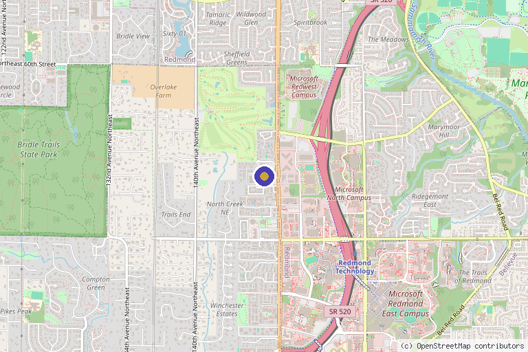 Map showing the location of Lévy Aesthetics Medical Spa at PRO Club in Bellevue, WA