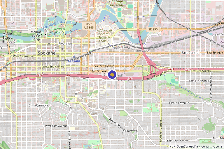 Map showing the location of Werschler Aesthetics in Spokane, WA